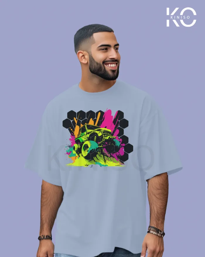 Car themed printed t-shirts with monster car design for men - Image 2